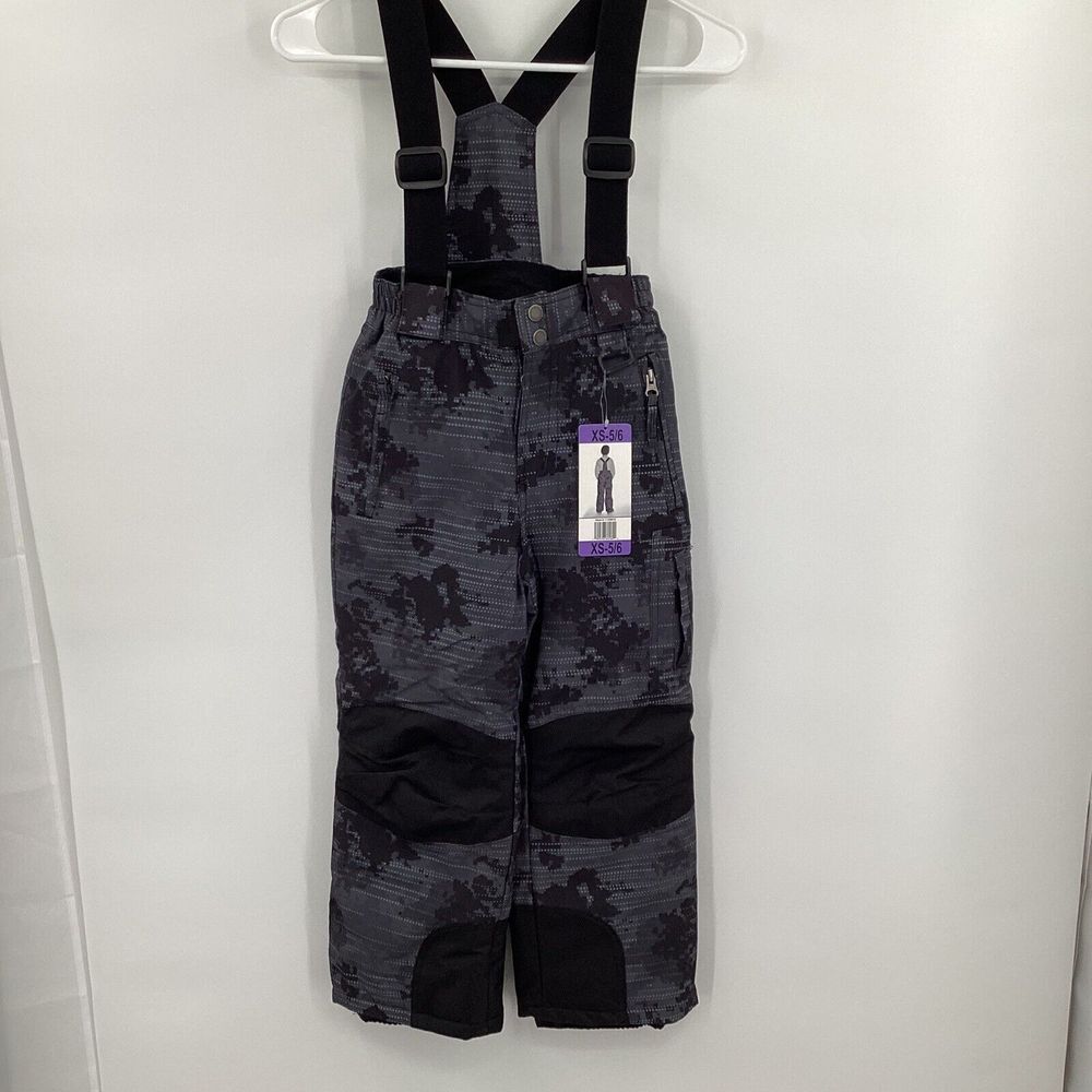 NWT 32 DEGREES WEATHERPROOF BOYS XS 5/6 Gray/blackSNOW SKI‎ PANTS